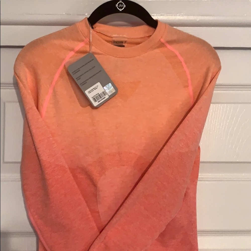 Gymshark Ombré seamless LS top peach coral
